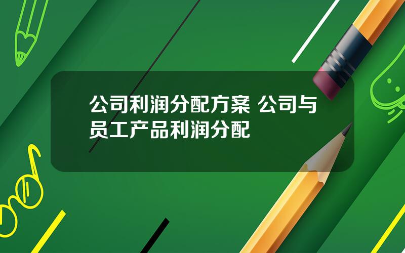 公司利润分配方案 公司与员工产品利润分配
